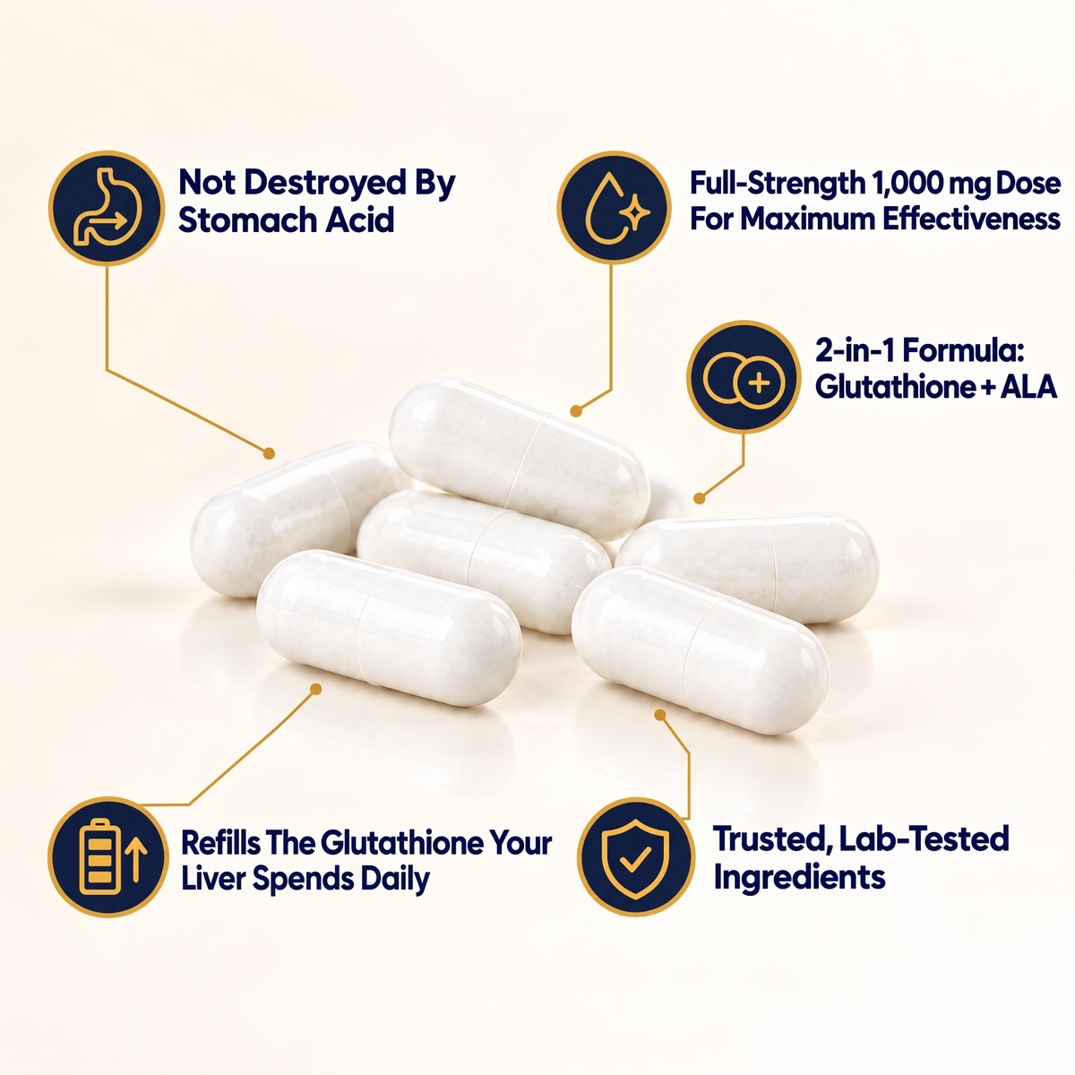 Liposomal capsules that refill the glutathione your liver spends daily